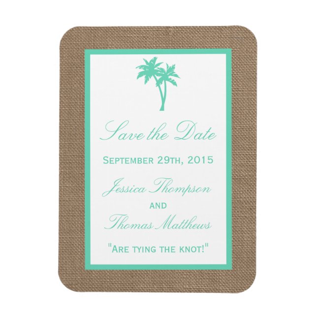 Magnet Flexible La collection Tropical Palm Tree Beach Wedding (Vertical)