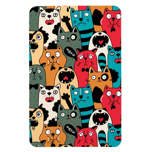 Magnet Flexible La Crowd of cats (Vertical)