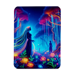 Magnet Flexible La déesse Neon Forêt de Lumière Imaginaire conte d