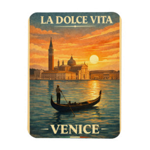 Magnet Flexible La Dolce Vita - Affiche de voyage vintage Venise