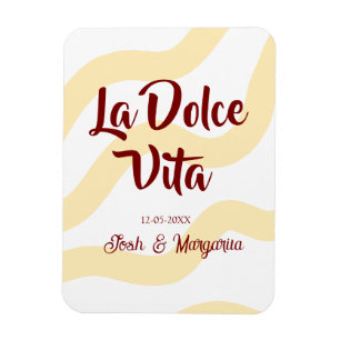 Magnet Flexible La Dolce Vita couple marié Nom pêche mauve