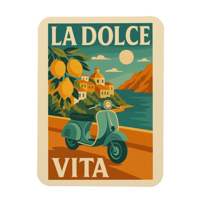 Magnet Flexible La Dolce Vita – Retro Italian Coast Travel (Vertical)