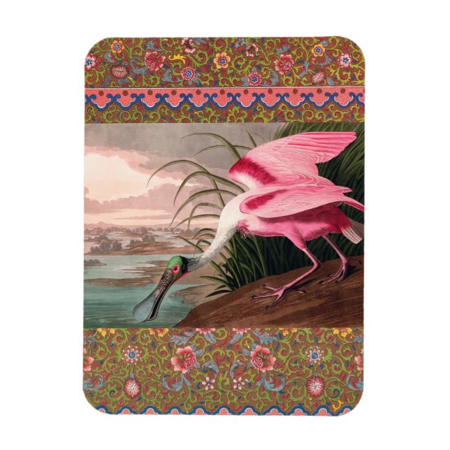 Magnet Flexible La faune des oiseaux d'Audubon de Spoonbill Roseat (Vertical)