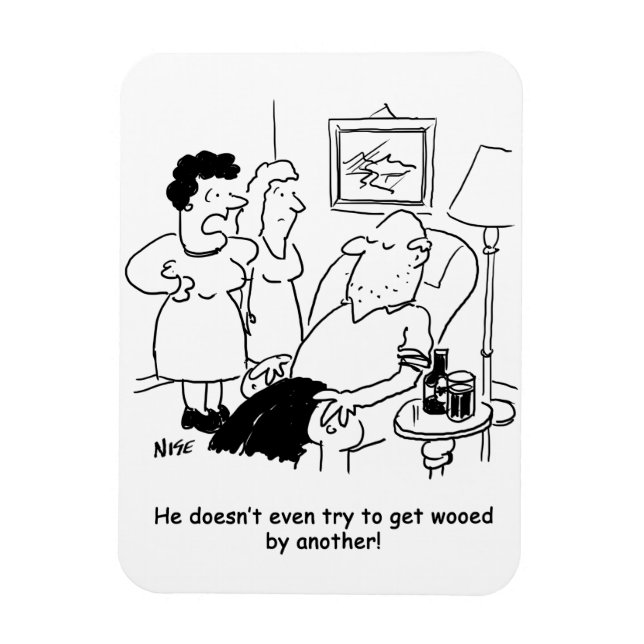 Magnet Flexible La femme dit que le mari n'essaie pas de se faire  (Vertical)