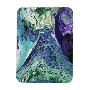 Magnet Flexible La Laguna #1 peinture en bleu, turquoise, blanc