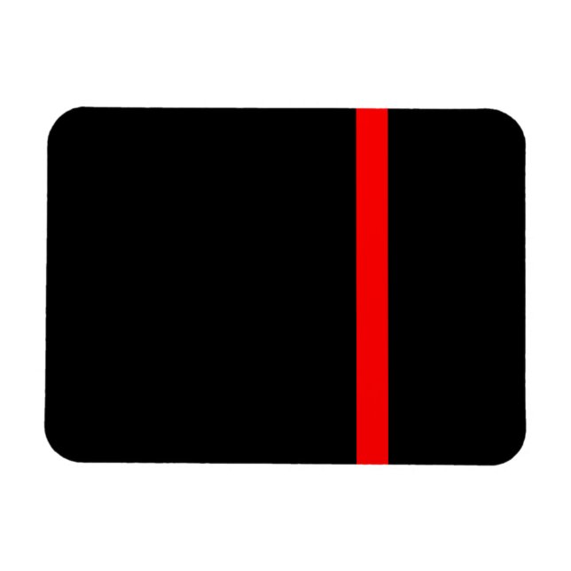 Magnet Flexible La ligne rouge mince symbolique sur le noir (Horizontal)