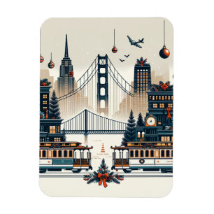 Magnet Flexible La magie des fêtes de Noël à San Francisco sous la