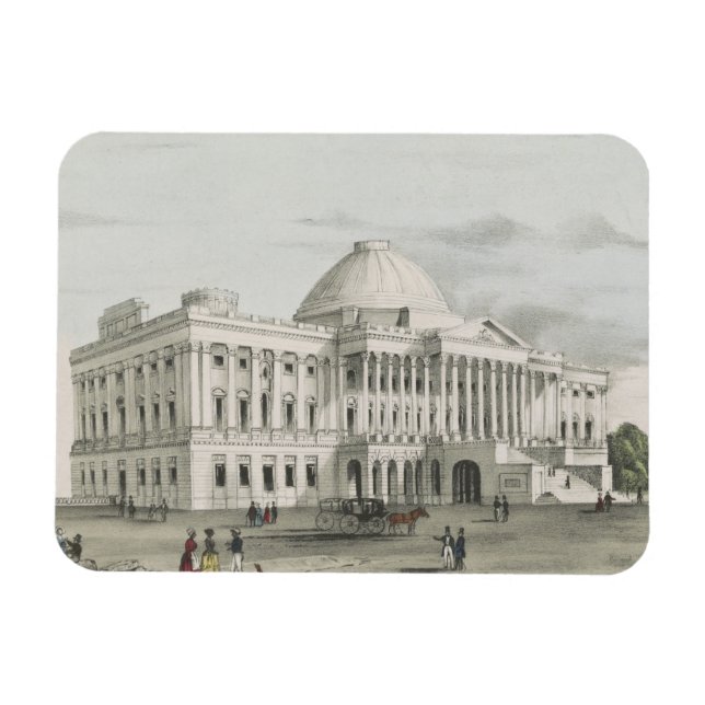 Magnet Flexible La Maison Blanche, Capitole à Washington Lithograp (Horizontal)