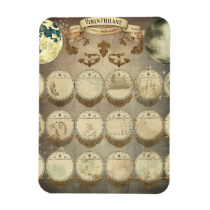 Magnet Flexible La mystique de la Lune - Phases antiques de la Lun