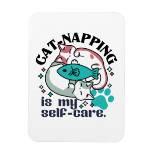 Magnet Flexible La Nappage De Chats Est Mon Soin Personnel : Chats