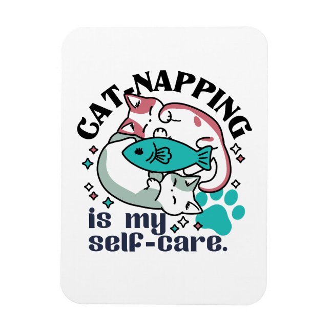 Magnet Flexible La Nappage De Chats Est Mon Soin Personnel : Chats (Vertical)