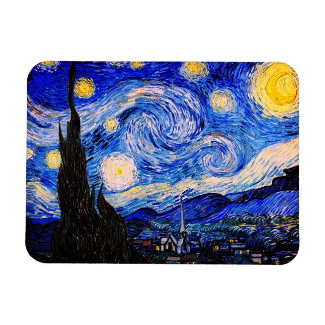 Magnet Flexible La nuit étoilée par Vincent Van Gogh (Horizontal)