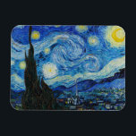 Magnet Flexible La Nuit étoilée - Vincent Van Gogh<br><div class="desc">View from the psychiaatric hospital at Saint-Rémy-de-Provence (France),  just before sunrise,  with addition of an imagary village. Oil on canvas (1889) by Dutch painter Vincent van Gogh.</div>