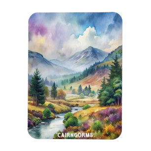 Magnet Flexible La peinture aquarelle du parc national Cairngorms