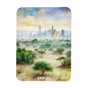 Magnet Flexible La peinture aquarelle du parc national de Nairobi