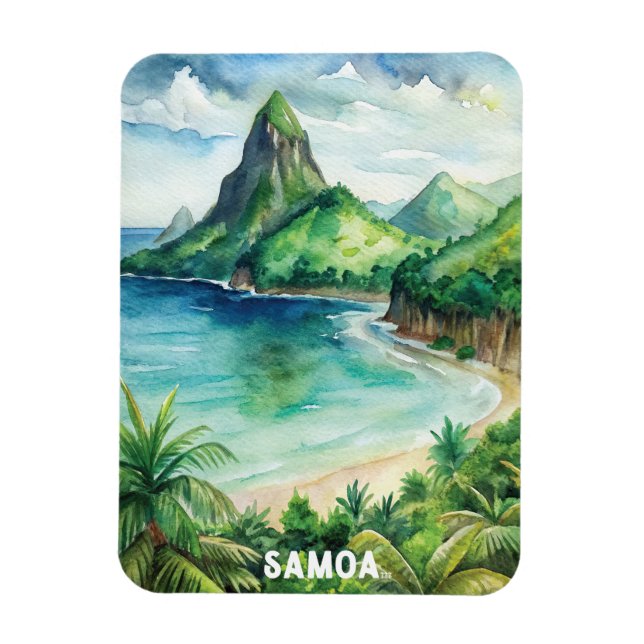 Magnet Flexible La peinture aquarelle du parc national des Samoa (Vertical)