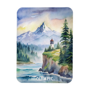 Magnet Flexible La peinture aquarelle du parc national olympique