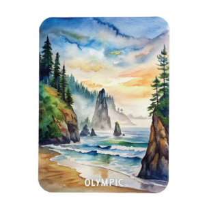 Magnet Flexible La peinture aquarelle du parc national olympique