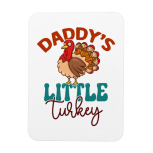 Magnet Flexible La petite Turquie de papa tombe automne Thanksgivi