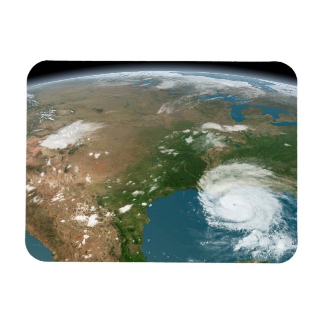 Magnet Flexible La Planète Panoramique Terre Et Les Etats-Unis. (Horizontal)