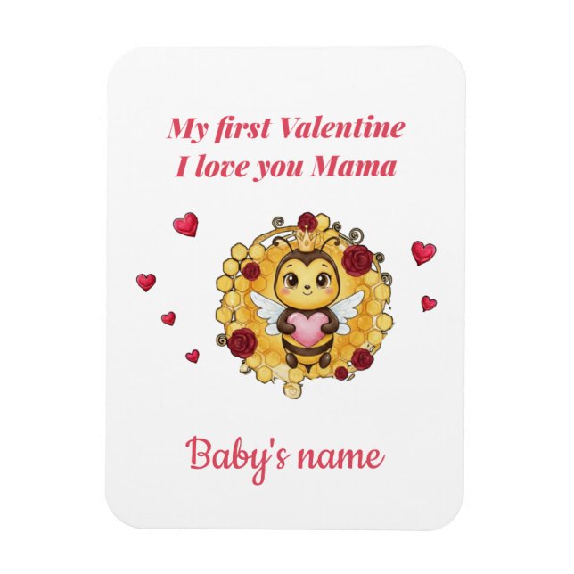 Magnet Flexible La première Saint-Valentin de bébé (Vertical)