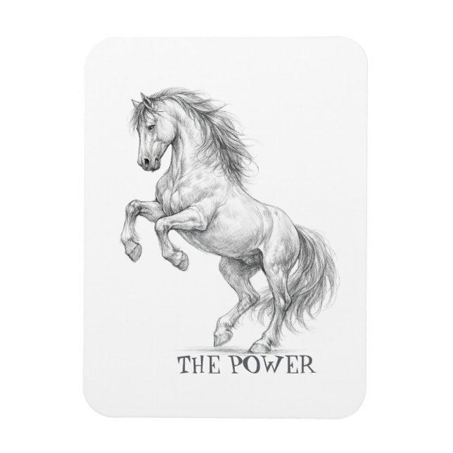 Magnet Flexible La Puissance de l'Étalon | Graphique de Cheval Maj (Vertical)