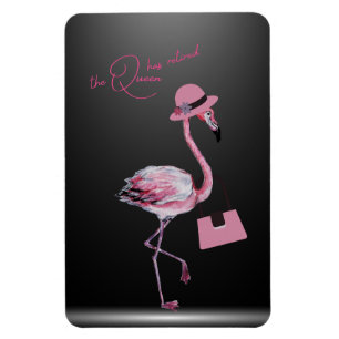 Magnet Flexible La Reine A Retraité Classy Chic Flamant rose Rose
