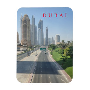 Magnet Flexible La route et les bâtiments de Dubaï vue réfrigérate