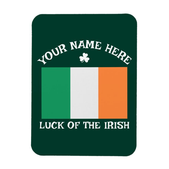 Magnet Flexible La Saint-Patrick Drapeau de l'Irlande Nom personna (Vertical)