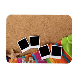 Magnet Flexible La scène de plage avec la photo vide imprime,