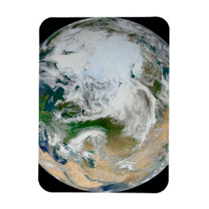 Magnet Flexible La Terre Montre L'Arctique, L'Europe Et L'Asie.