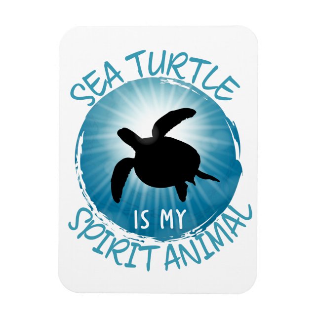 Magnet Flexible La tortue de mer est mon esprit animal (Vertical)