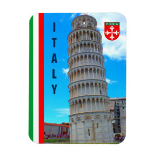 Magnet Flexible La Tour De Pise Et Le Drapeau Italien