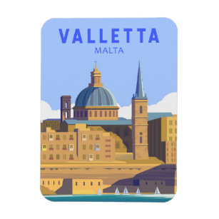 Magnet Flexible La Valette Malte Voyage Art Vintage