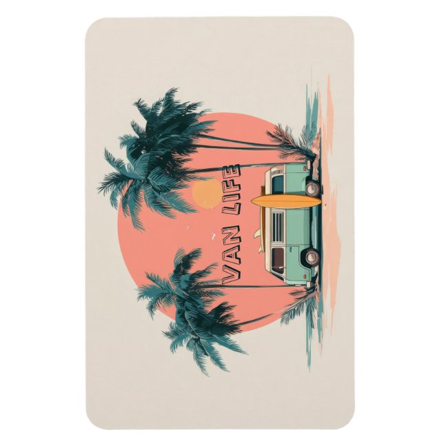 Magnet Flexible La vie dans une camionnette – Art rétro de camping (Vertical)
