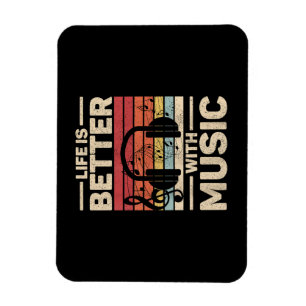 Magnet Flexible La vie est meilleure avec l'amant de la musique te