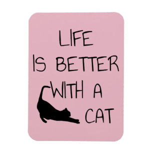 Magnet Flexible La Vie Est Meilleure Avec Un Chat - Amoureux de le