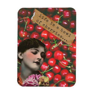 Magnet Flexible La vie est un bol de cerises art modifié