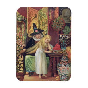 Magnet Flexible La Vieille Sorcière peignant les cheveux de Gerda