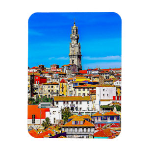 Magnet Flexible La vieille ville de Porto avec la tour Clerigos.