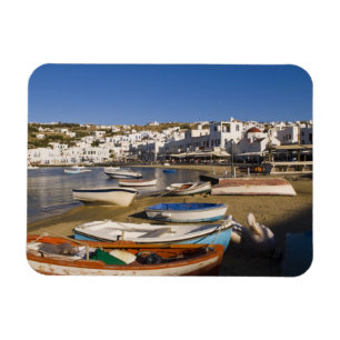 Magnet Flexible La ville portuaire avec des bateaux de pêche color