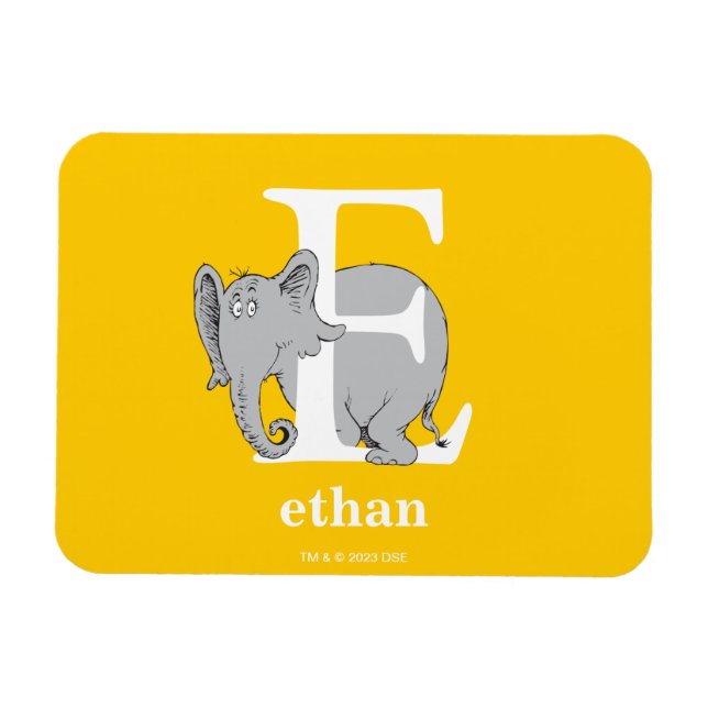 Magnet Flexible L'ABC de Dr Seuss : Lettre E - Blanc | Ajoutez vot (Horizontal)