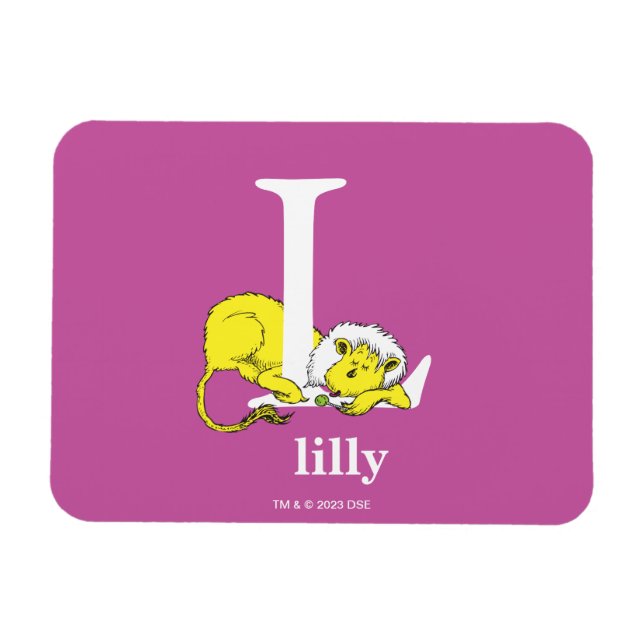 Magnet Flexible L'ABC de Dr Seuss : Lettre L - Blanc | Ajoutez vot (Horizontal)