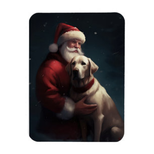 Magnet Flexible Labrador avec le Père Noël Festif Noël 