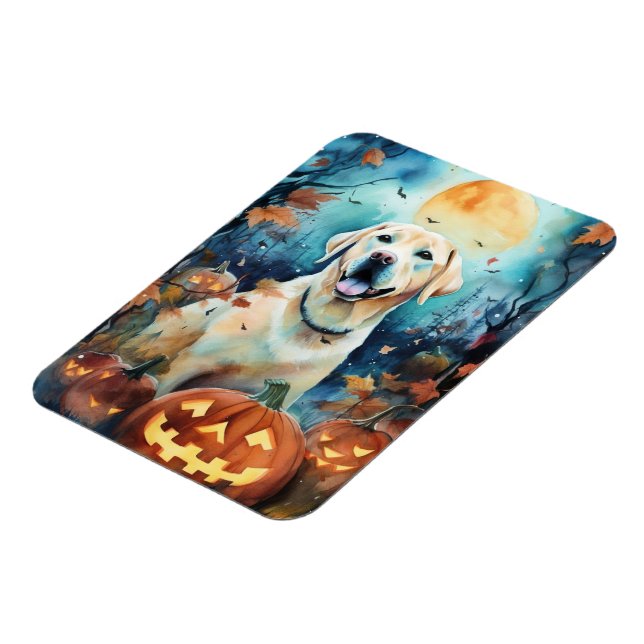 Magnet Flexible Labrador Halloween avec la peur Citrouille (Côté Gauche)