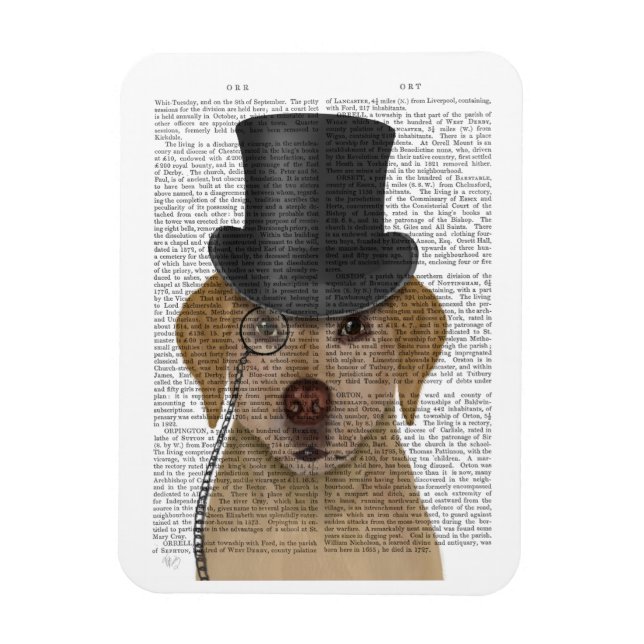Magnet Flexible Labrador jaune, Hound officiel et Casquette (Vertical)