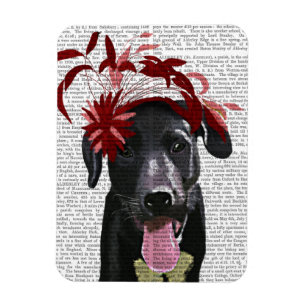 Magnet Flexible Labrador Noir Avec Fascinateur Rouge