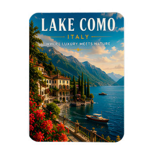 Magnet Flexible 🌊 Lac de Côme Italie Luxe au bord du lac