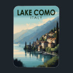 Magnet Flexible Lac de Côme Italie Travel Art Vintage<br><div class="desc">Design vectoriel du lac de Côme. Le lac de Côme,  situé dans la région de Lombardie,  dans le nord de l'Italie,  est une station balnéaire haut de gamme connue pour ses paysages spectaculaires,  située au pied des Alpes.</div>