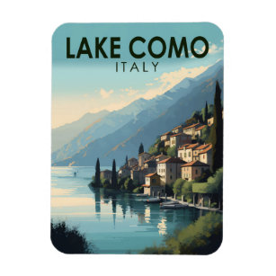 Magnet Flexible Lac de Côme Italie Travel Art Vintage